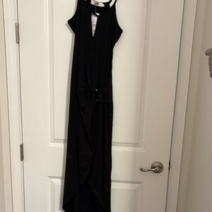 Sleeveless Black Maxi Dress with Twist Detail